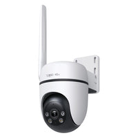 Tapo C501GW 1080p pan and tilt 4G LTE security camera with DC/PoE power, wall-mount bracket, side view