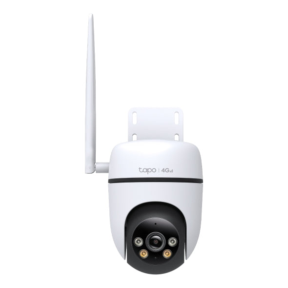 Tapo C501GW 4G LTE pan and tilt camera, front view with antenna
