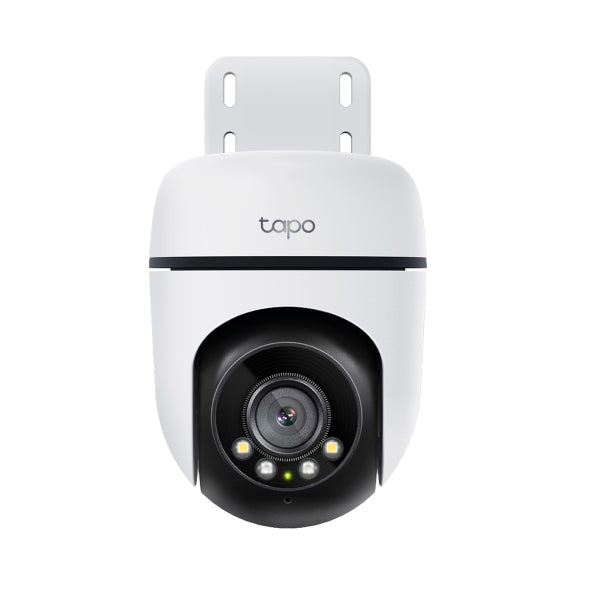 Tapo C510W outdoor pan and tilt security Wi-Fi camera with wall-mount bracket, front view