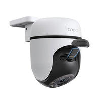 Tapo C510W outdoor pan and tilt security Wi-Fi camera, rear detail showing microSD and reset button
