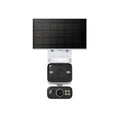 TC93D KIT dual-lens security camera with solar panel, front symmetrical view