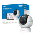 Tapo C840 dual-lens smart baby monitor camera with retail packaging box, Every Smile Every Move Crystal Clear