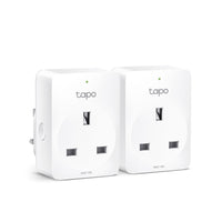 Tapo P100 mini smart Wi-Fi socket, 2-pack — product view showing two plugs