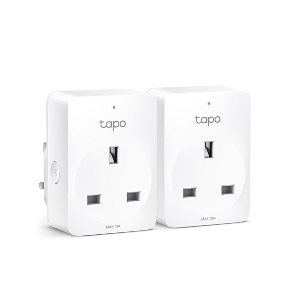 Tapo P110 mini smart Wi-Fi socket, 2-pack — product view showing two plugs