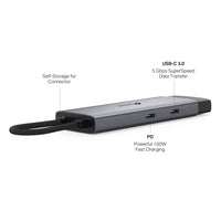 TP-Link UH5020C 5-in-1 USB-C hub with HDMI, PD & USB ports — labelled port-callout view (USB-C, PD, USB-A)