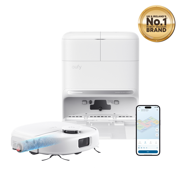 eufy Omni C28 Robot Vacuum & Mop with Extra Dust Bags, White - official product image