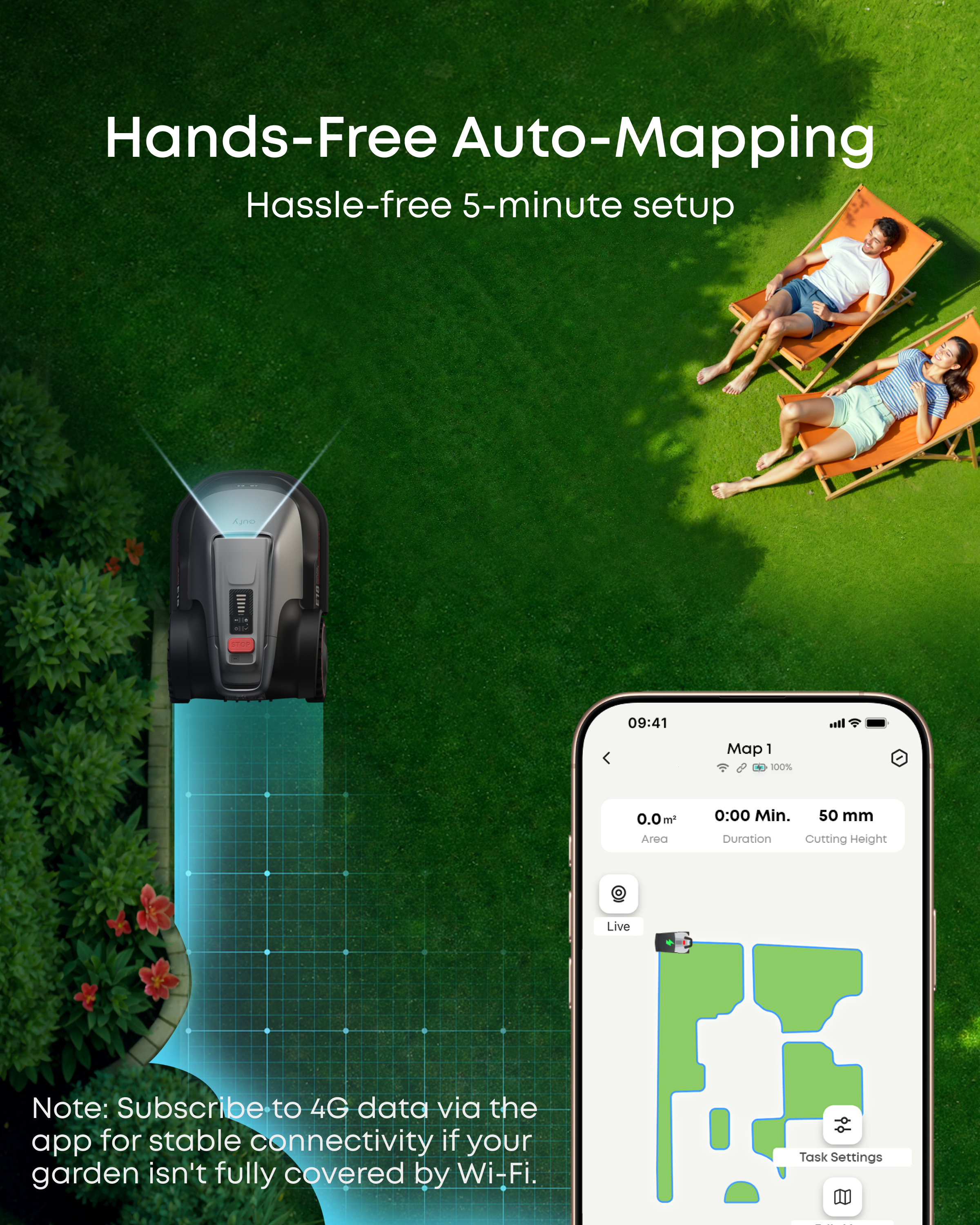 eufy E18 Robot Lawn Mower 1200, Grey - official product image