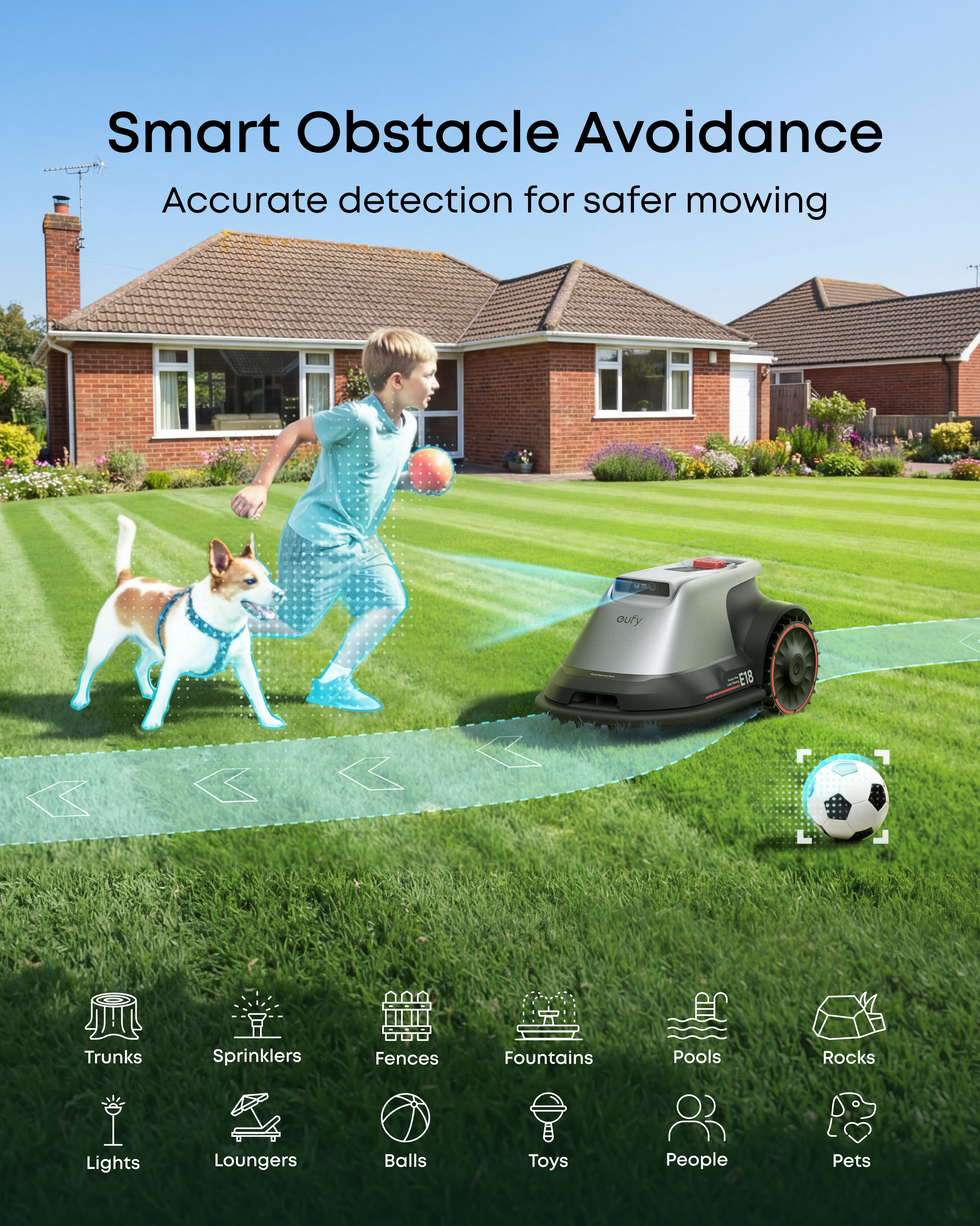 eufy E18 Robot Lawn Mower 1200, Grey - official product image