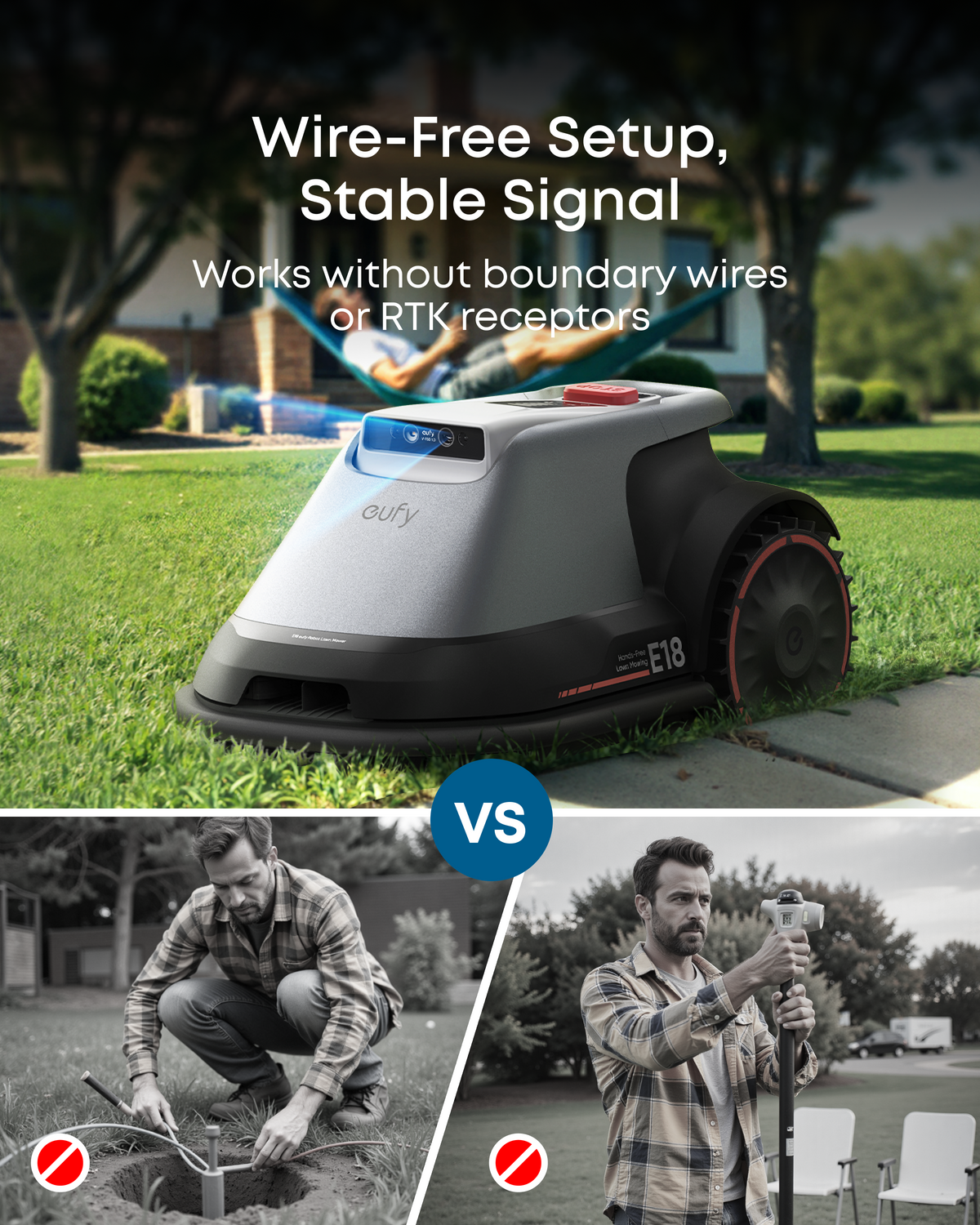 eufy E18 Robot Lawn Mower 1200, Grey - official product image