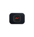 Hyperice Venom Go wearable heat and vibration massager, black — pod and pad, front view