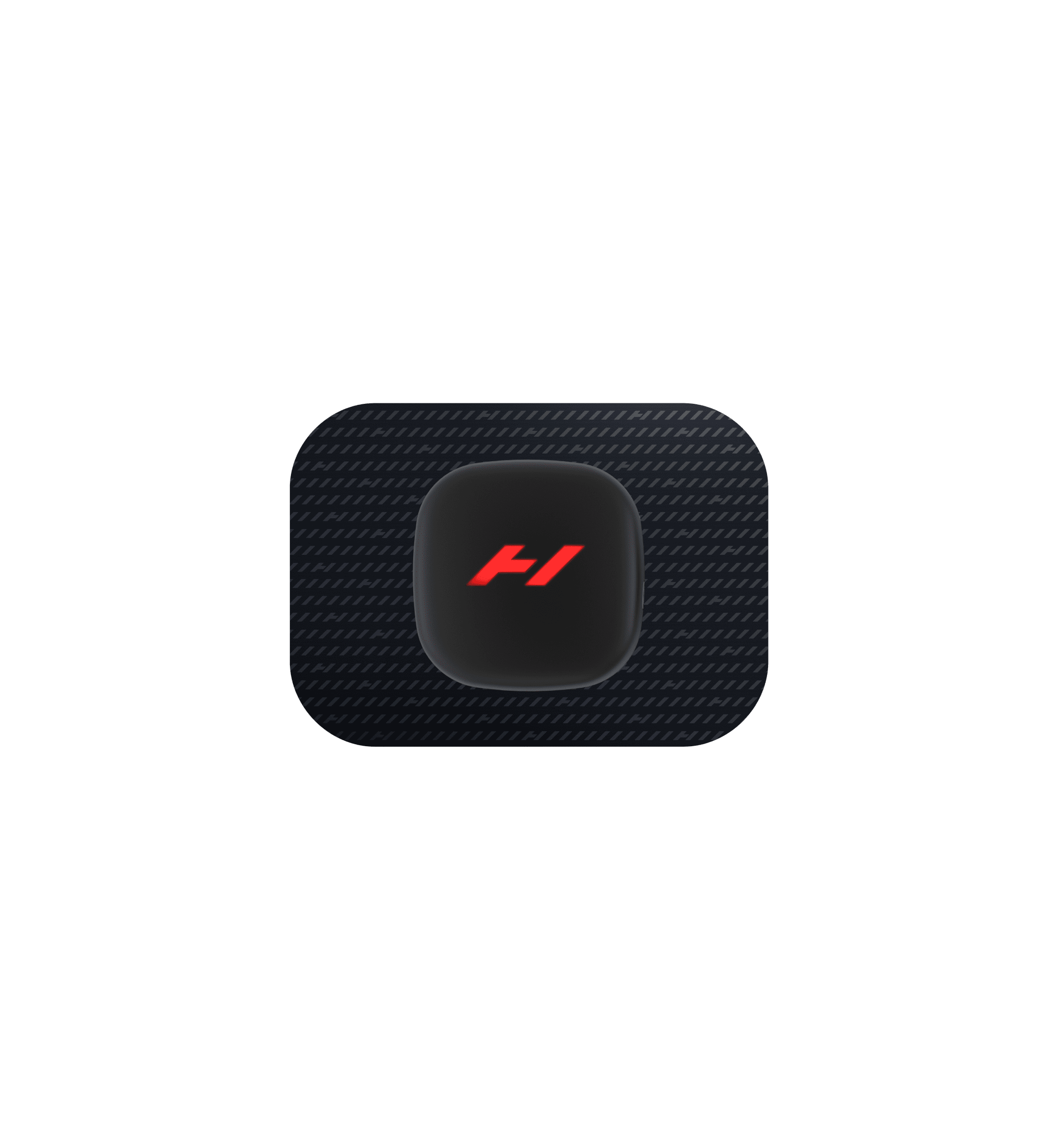 Hyperice Venom Go wearable heat and vibration massager, black — pod and pad, front view