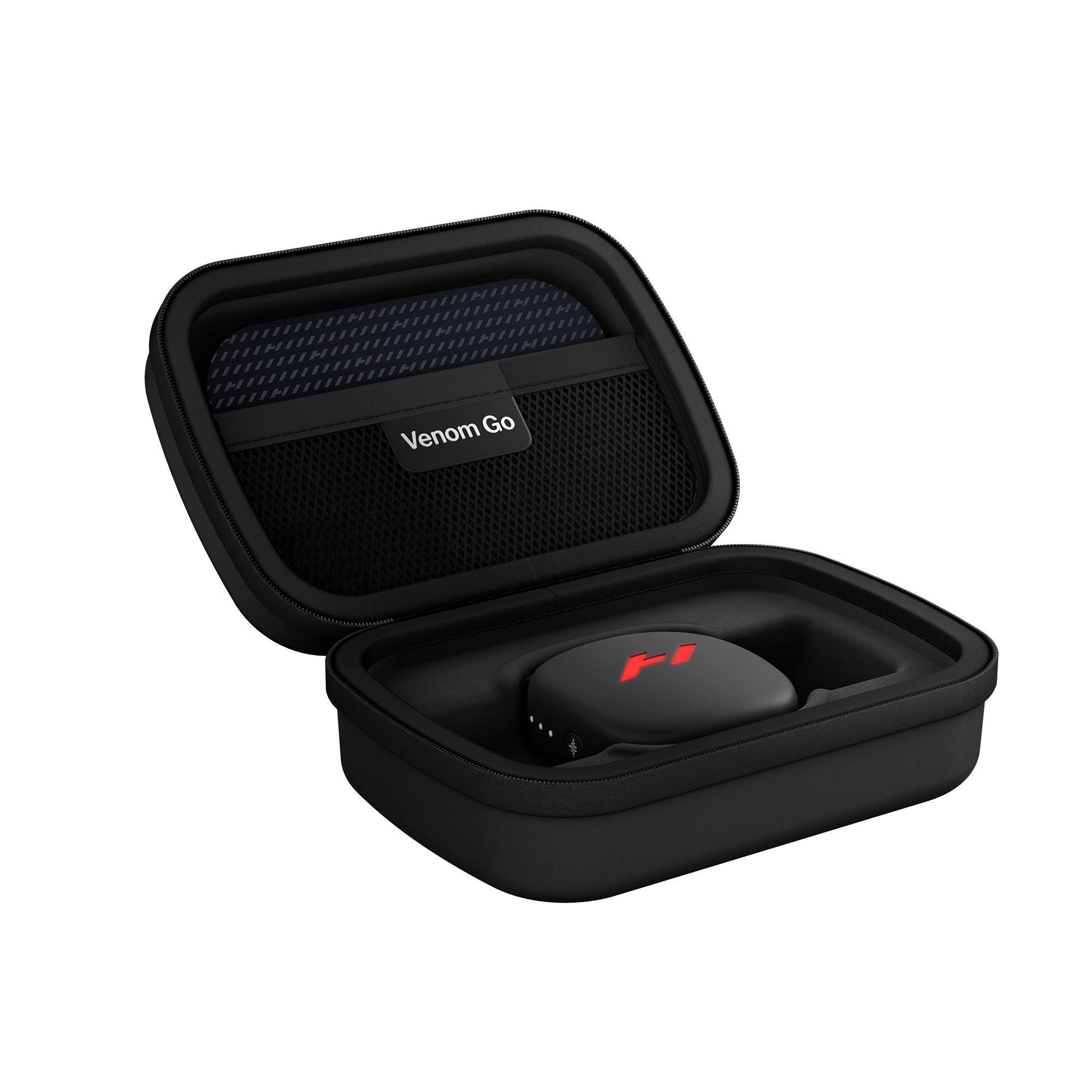 Hyperice Venom Go Carry Case open with fitted storage