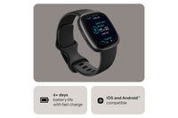 Fitbit Versa 4 - Fitness Smartwatch with GPS, NFC Payments & 40+ Exercise Modes - Black/Graphite | 79-FB523BKBK