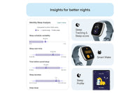 Fitbit Versa 4 - Fitness Smartwatch with GPS, NFC Payments & 40+ Exercise Modes - Waterfall Blue/Platinum | 79-FB523SRAG