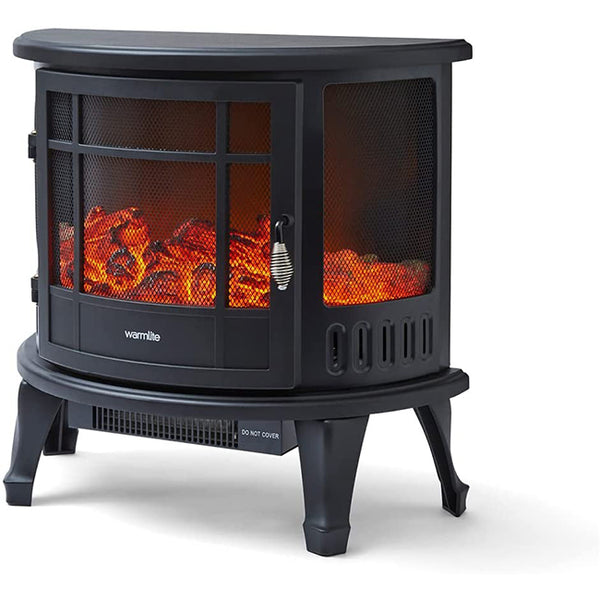 Warmlite Bath WL46017 1.8kW black log effect stove fire - product view