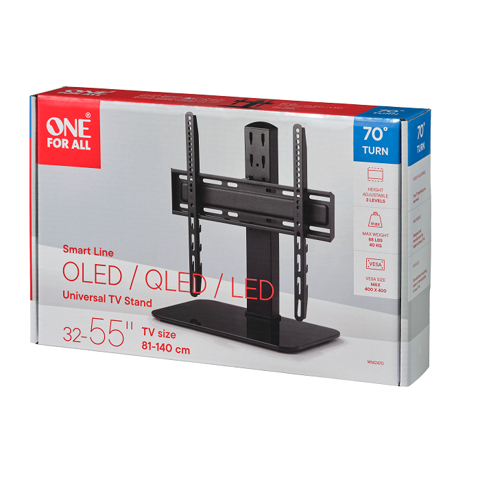 EA Accessories One For All Pedestal Stand – 32-55", Swivel & Height Adjustable – view 5