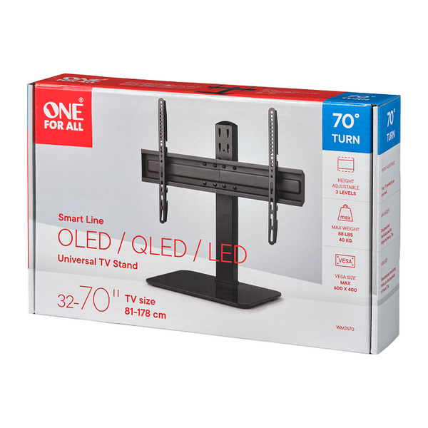 One For All TV Pedestal Stand – 70° Swivel, 32-70", Max 40kg