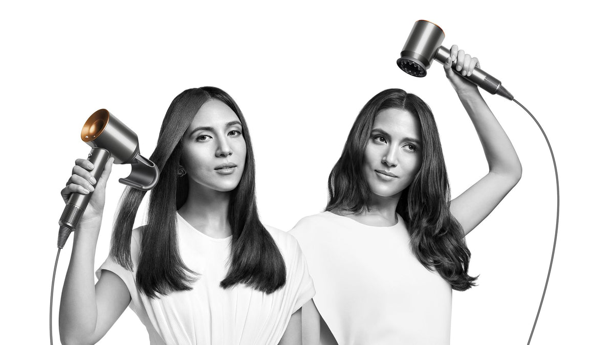 Dyson Supersonic Straight+Wavy Hair Dryer - Prussian Blue/Rich Copper - styling straight and wavy hair