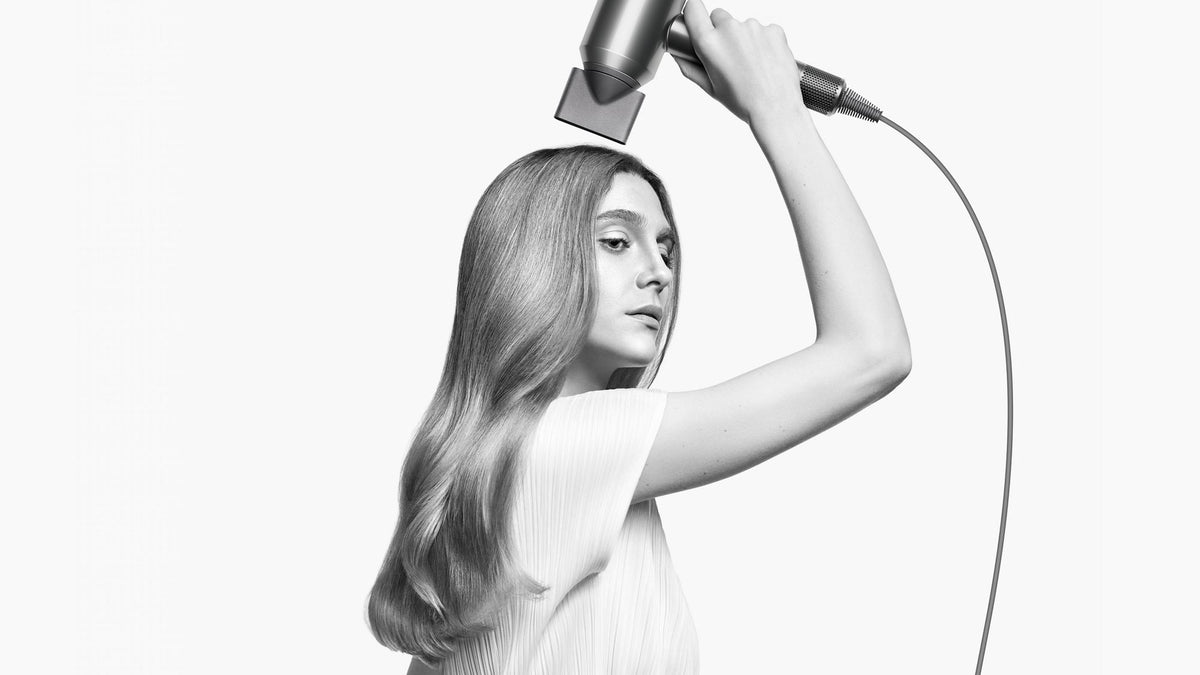 Dyson Supersonic Straight+Wavy Hair Dryer - Prussian Blue/Rich Copper - drying wavy hair