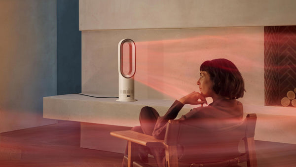 Dyson Hot+Cool HF1 Heater and Cooling Fan - White/Silver - heating a living room