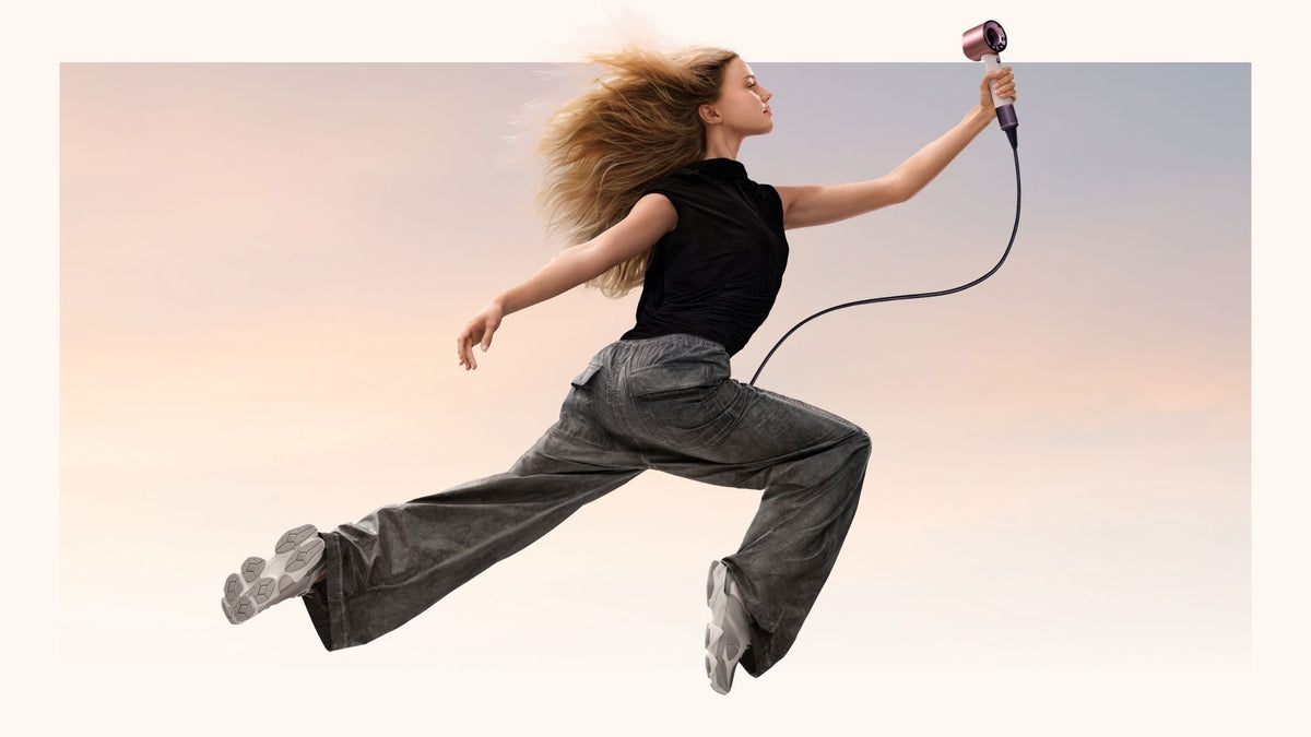 Dyson Supersonic Travel Hair Dryer - Ceramic Pink/Rose Gold - in use