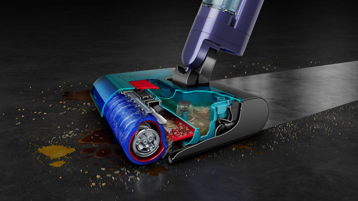 Dyson Clean+Wash Hygiene Hard Floor Cleaner - Copper/Prussian Blue - cleaner head cutaway
