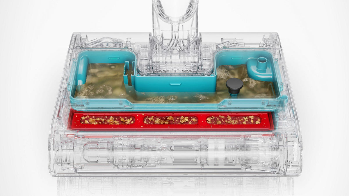 Dyson Clean+Wash Hygiene Hard Floor Cleaner - Copper/Prussian Blue - debris tray and dirty water