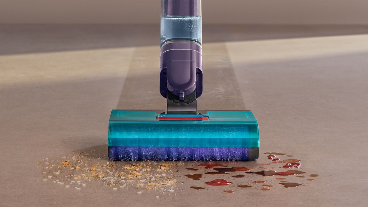 Dyson Clean+Wash Hygiene Hard Floor Cleaner - Copper/Prussian Blue - washing crumbs and spills
