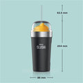 Ninja SLUSHi Black insulated bubble cup dimension diagram, 204mm tall x 86mm diameter