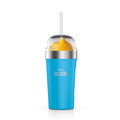 Ninja SLUSHi insulated bubble cup with lid and straw in Bright Blue, studio product shot