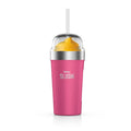 Ninja SLUSHi insulated bubble cup with lid and straw in Bright Pink, studio product shot