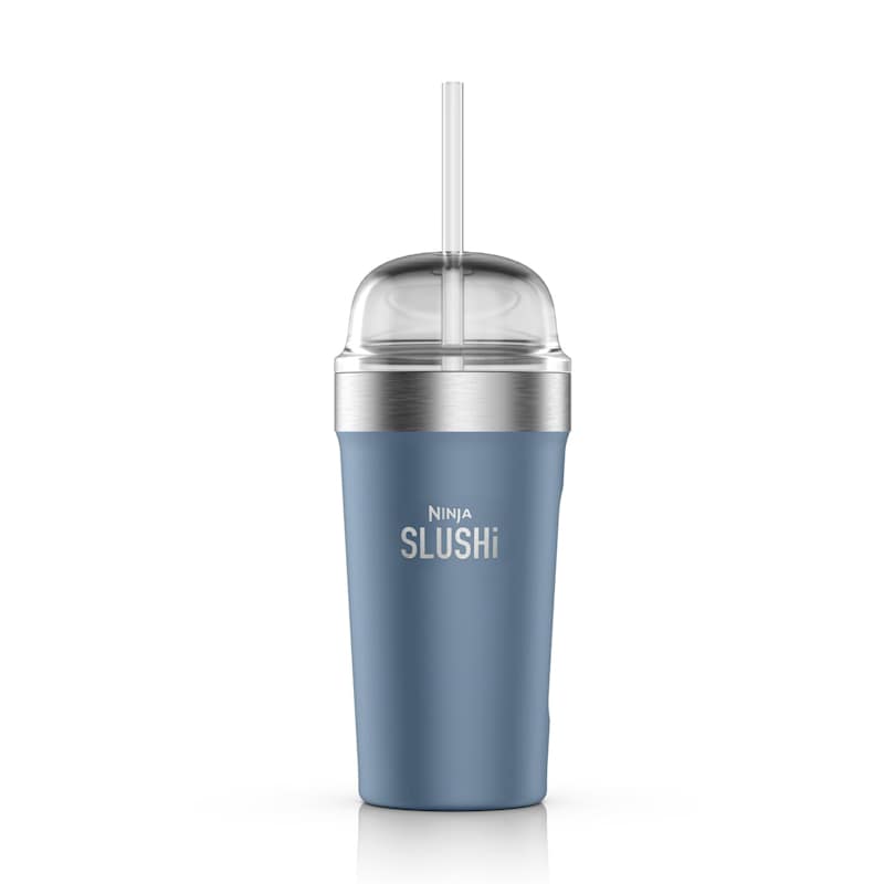 Ninja SLUSHi insulated bubble cup in Denim Blue with bubble lid and straw