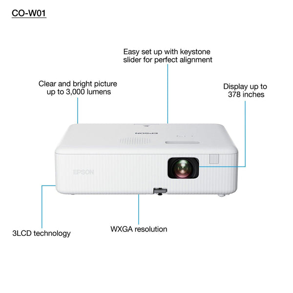 Epson CO-W01 WXGA 3LCD Projector | V11HA86040