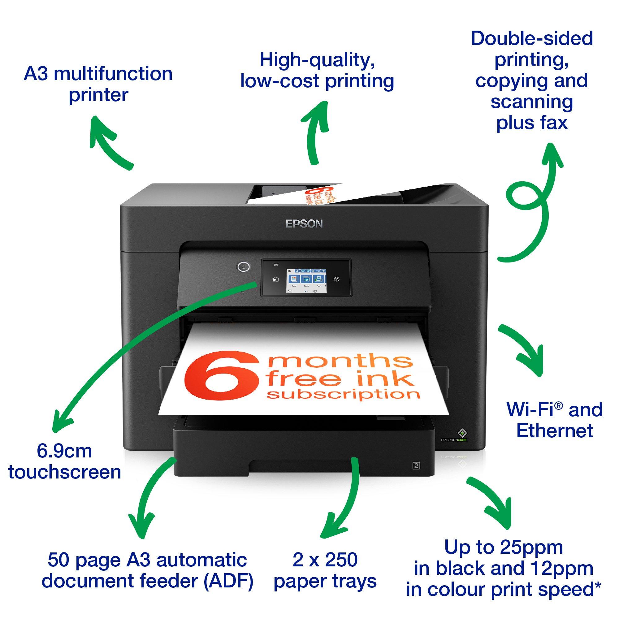 Epson WorkForce WF-7830DTWF A3 Wireless Multifunction Printer | C11CH68401