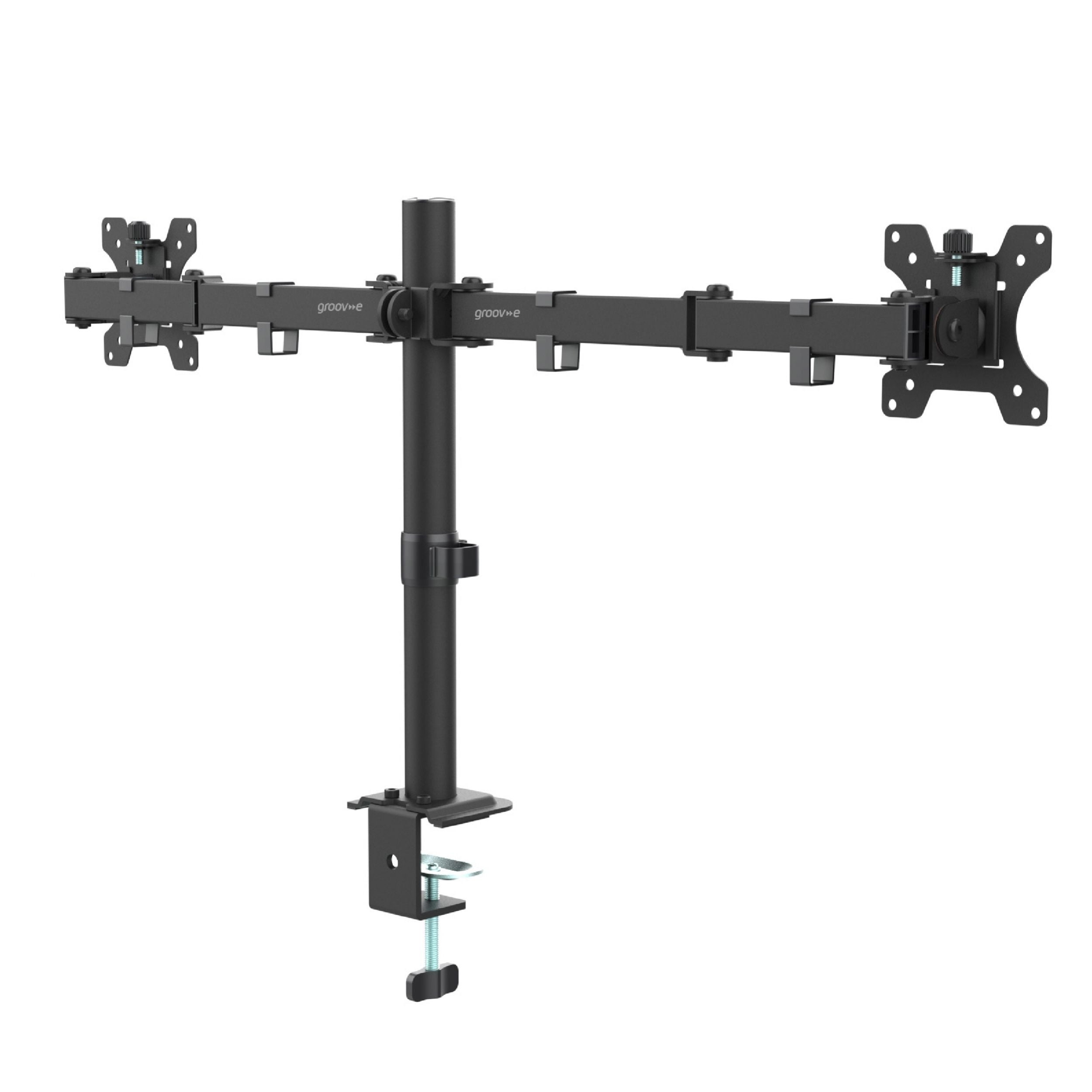 Groov-e Universal Dual Desktop Monitor Arm Black - official product image