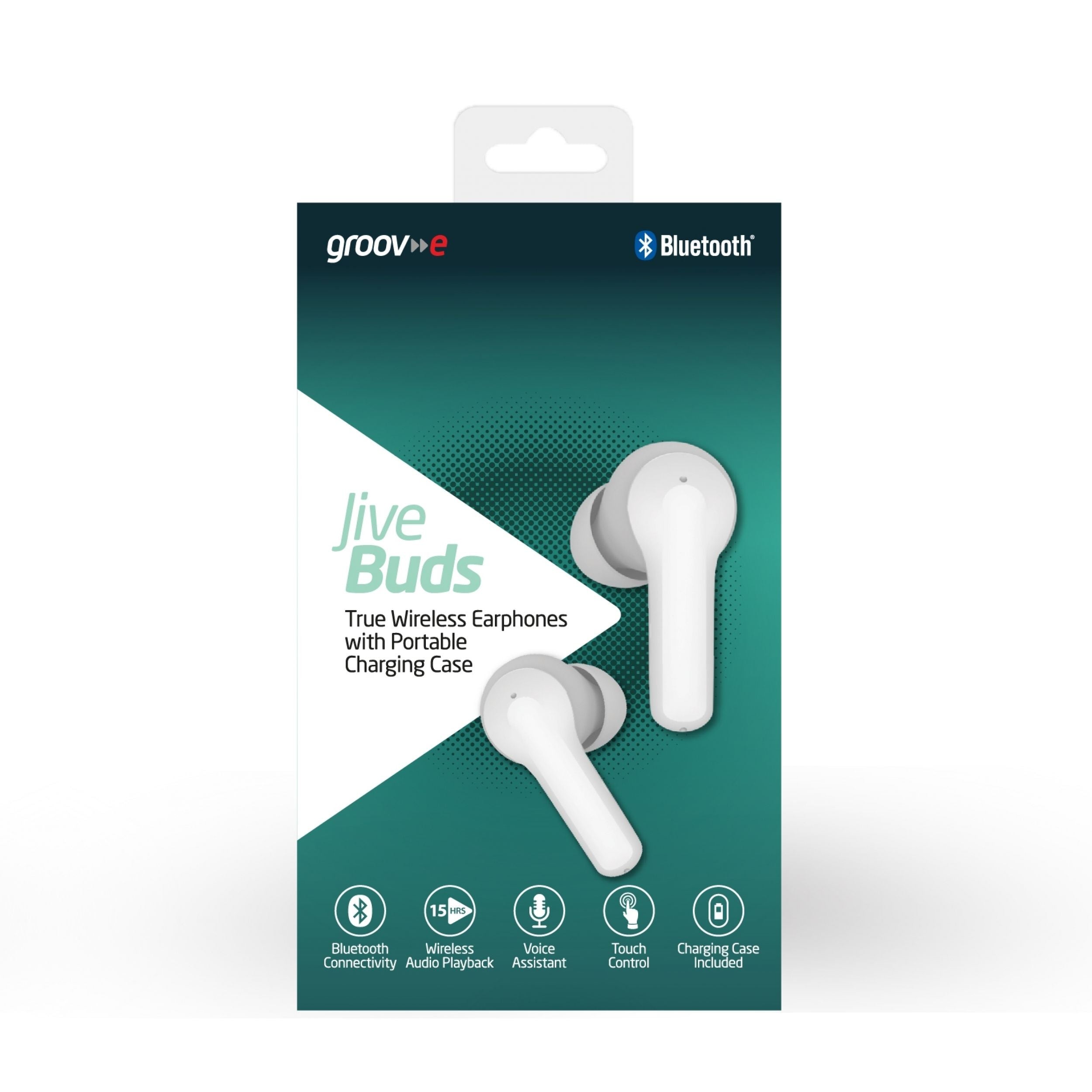 Groov-e Jive Buds True Wireless Earphones White - official product image