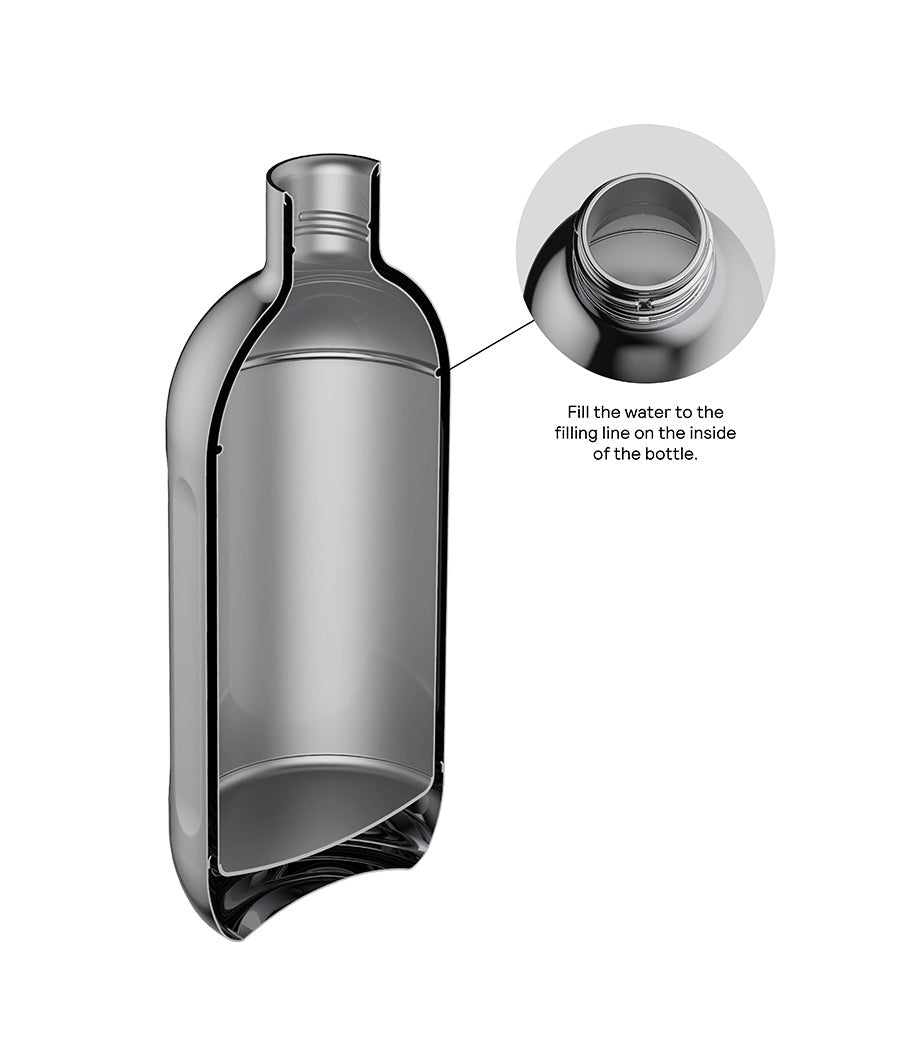 Aarke To-Go Bottle for Carbonator Pro, 800ml — fill line detail