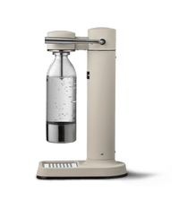 Aarke Carbonator 3 in Sand with PET bottle attached — side view