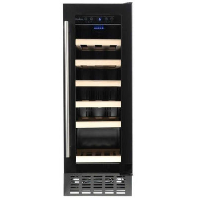 Amica Freestanding 30cm 19 Bottle Black Wine Cooler | AWC300BL Amica Wine Cooler Euronics Ireland