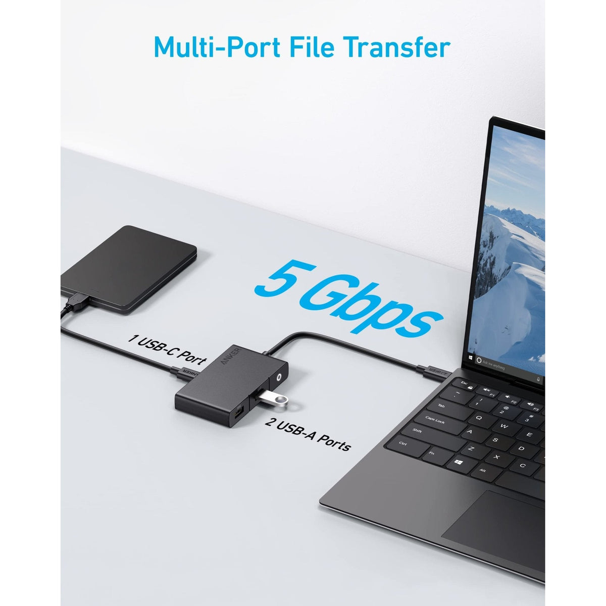 Anker 332 USB-C Hub 5-in-1 4K HDMI Black | A8356H11 Anker Euronics Ireland