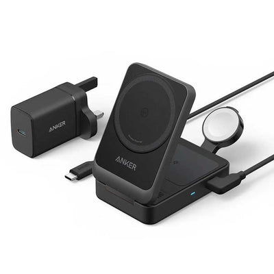 Anker MagGo Wireless Charging Station 15W Foldable 3-in-1 Bundle Cable and Charger | B2557211 Anker Euronics Ireland