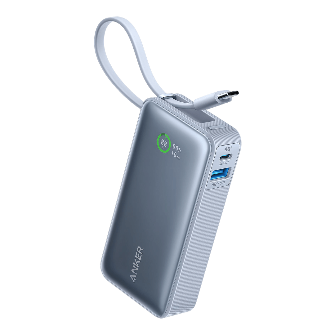 Anker Nano Power Bank 30W Built-In USB-C Cable Blue | A1259H31 Anker Euronics Ireland
