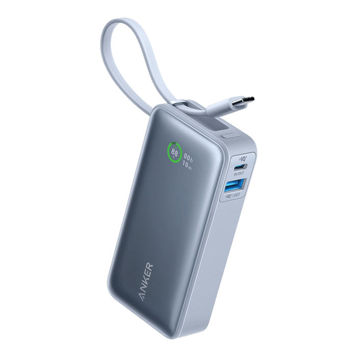 Anker 10,000mAh Nano Power Bank 30W Built-In USB-C Cable Blue | A1259H31
