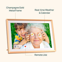 Arzopa D14 14" Digital Photo Frame Champagne Gold | Touch Screen WiFi