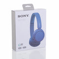 Sony WH-CH520 Wireless On-Ear Headphones - Blue - wearing lifestyle view