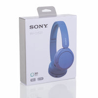 Sony WH-CH520 Wireless On-Ear Headphones - Blue - wearing lifestyle view