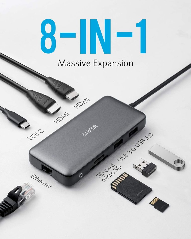 Anker PowerExpand 8-in-1 USB-C PD Media Hub | A83800A1