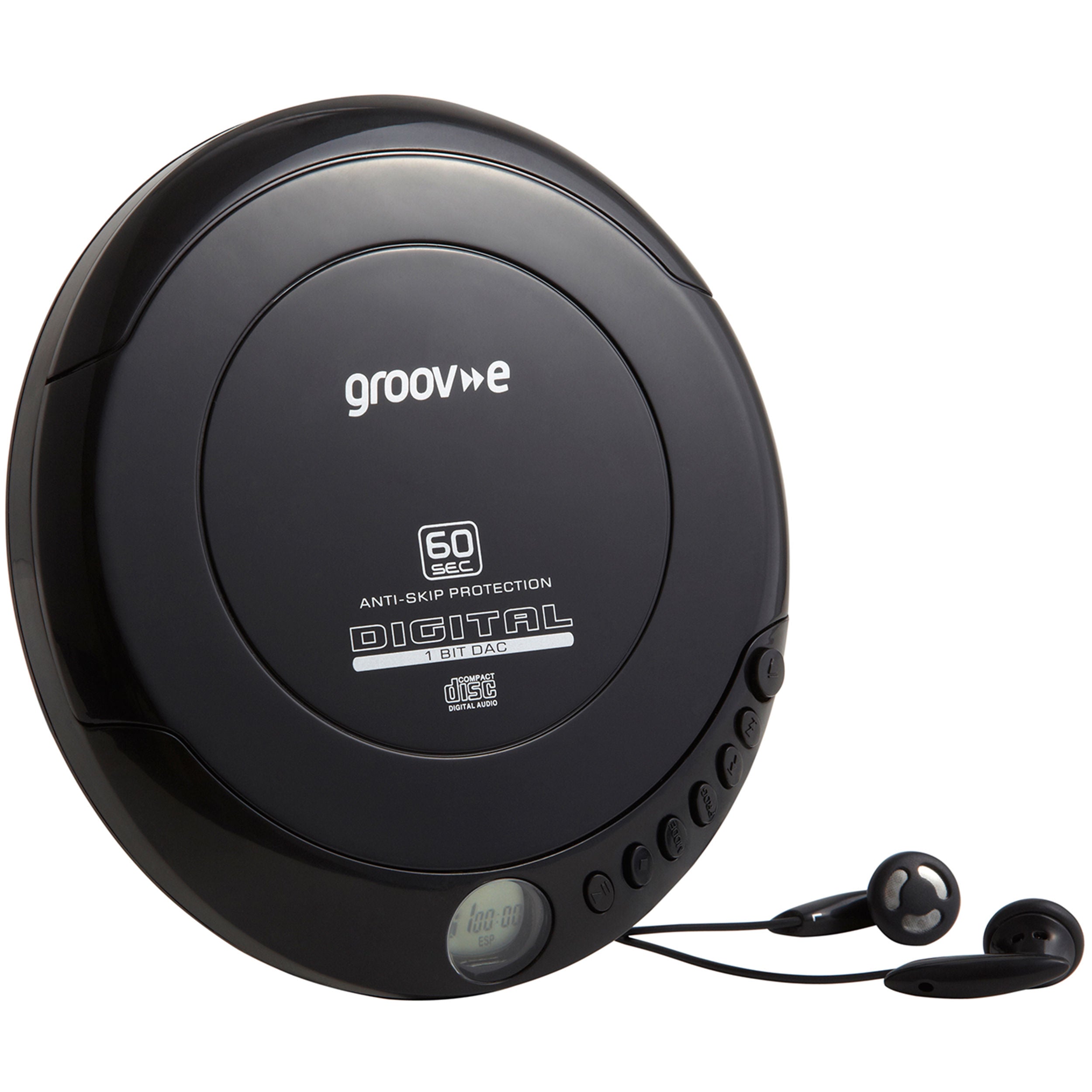 Groov-e Retro Portable CD Player Black - official product image