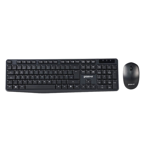 Groov-e Wireless Full-Size Keyboard and Mouse Set Black - official product image