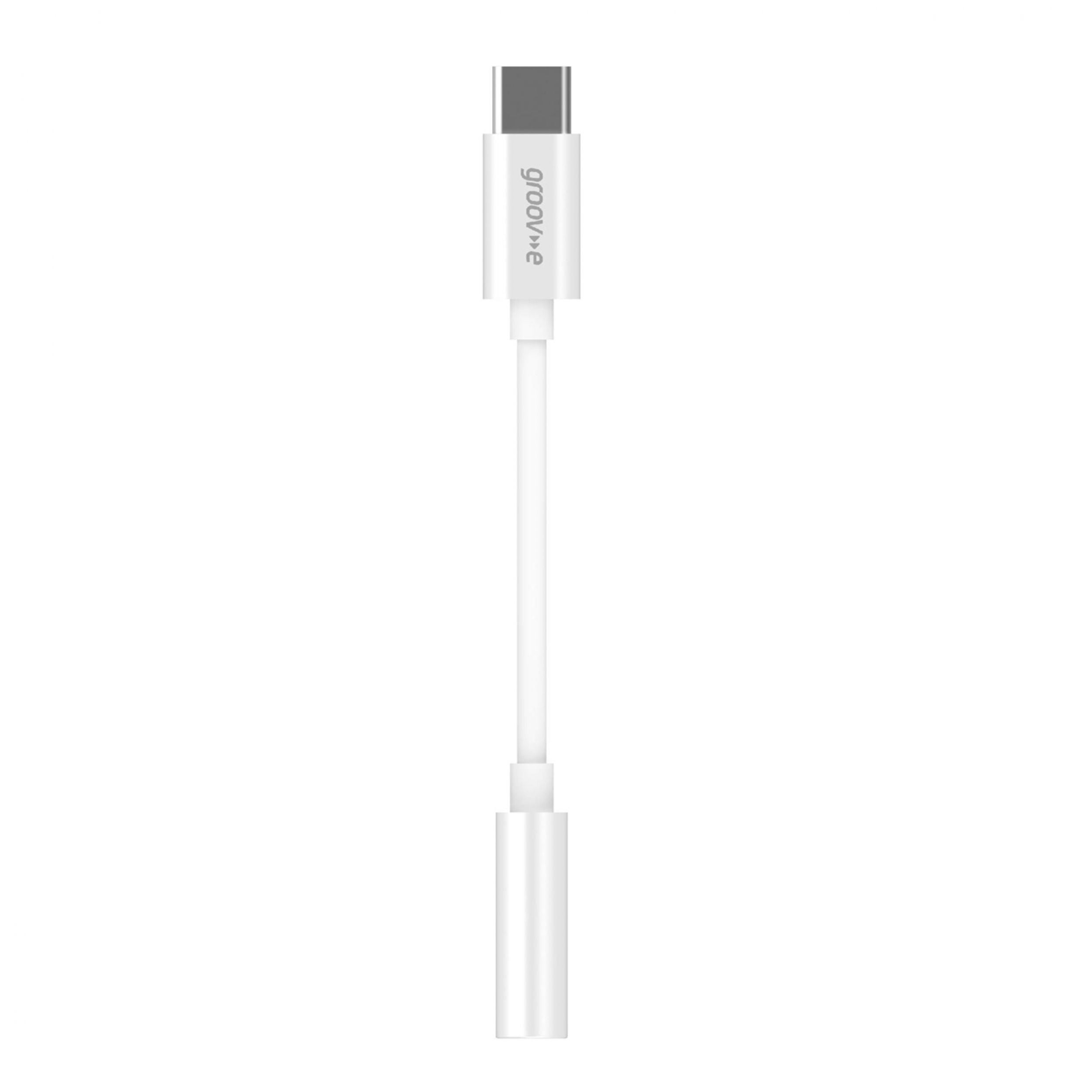 Groov-e USB-C to 3.5mm AUX Adapter White - official product image